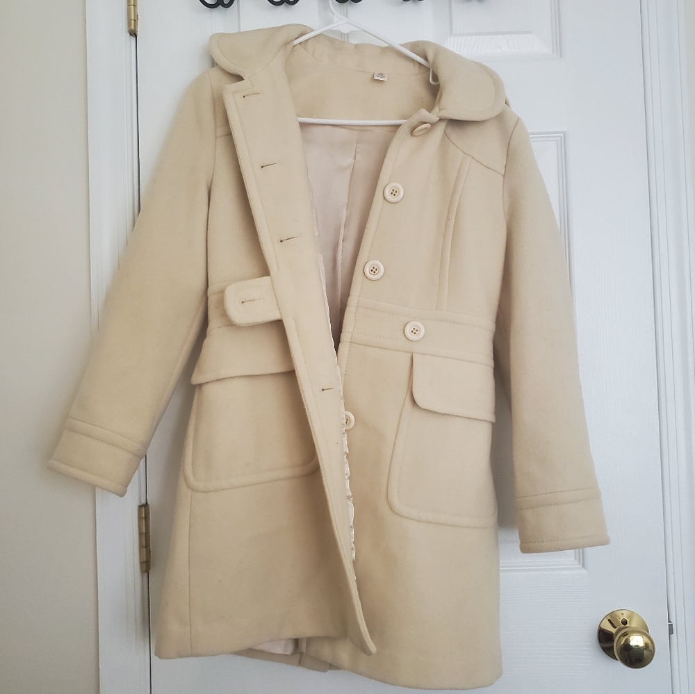 Wool Pea Coat with Hood